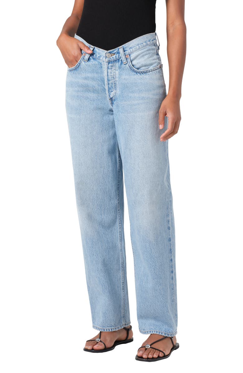 V-Waist Baggy Straight Leg Jeans
