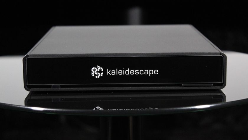 Kaleidescape Strato V on glass table