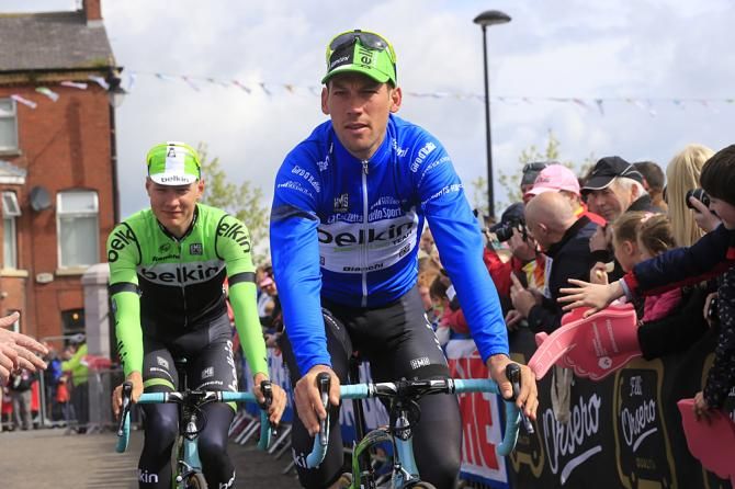 Mountains classification leader Maarten Tjallingii (Belkin)
