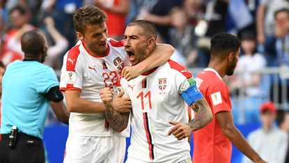 Serbia vs. Switzerland World Cup group E Aleksandar Kolarov