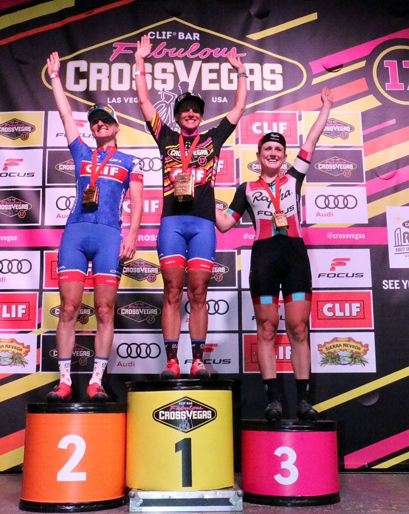 Catharine Pendrel, Katerina Nash and Ellen Noble on the podium