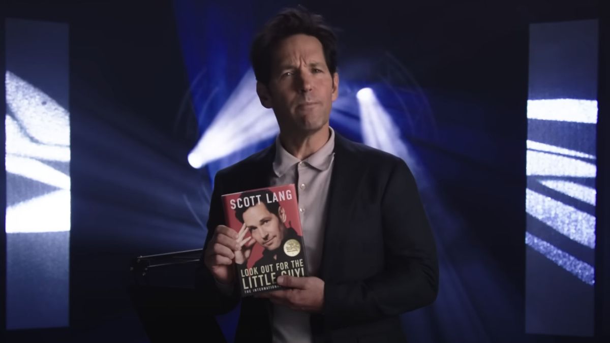 Scott Lang (Paul Rudd) promoting Look Out for The Little Guy