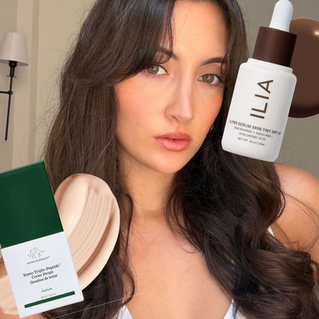 An image of WWW associate beauty editor Alyssa Brascia wearing the Victoria Beckham The Foundation Drops.