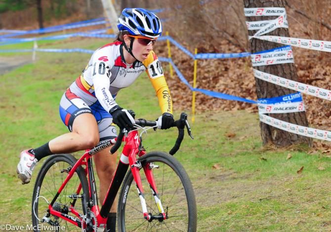 Arley Kemmerer (C3-Athletes Serving Athletes) dismounting before the uphill barriers
