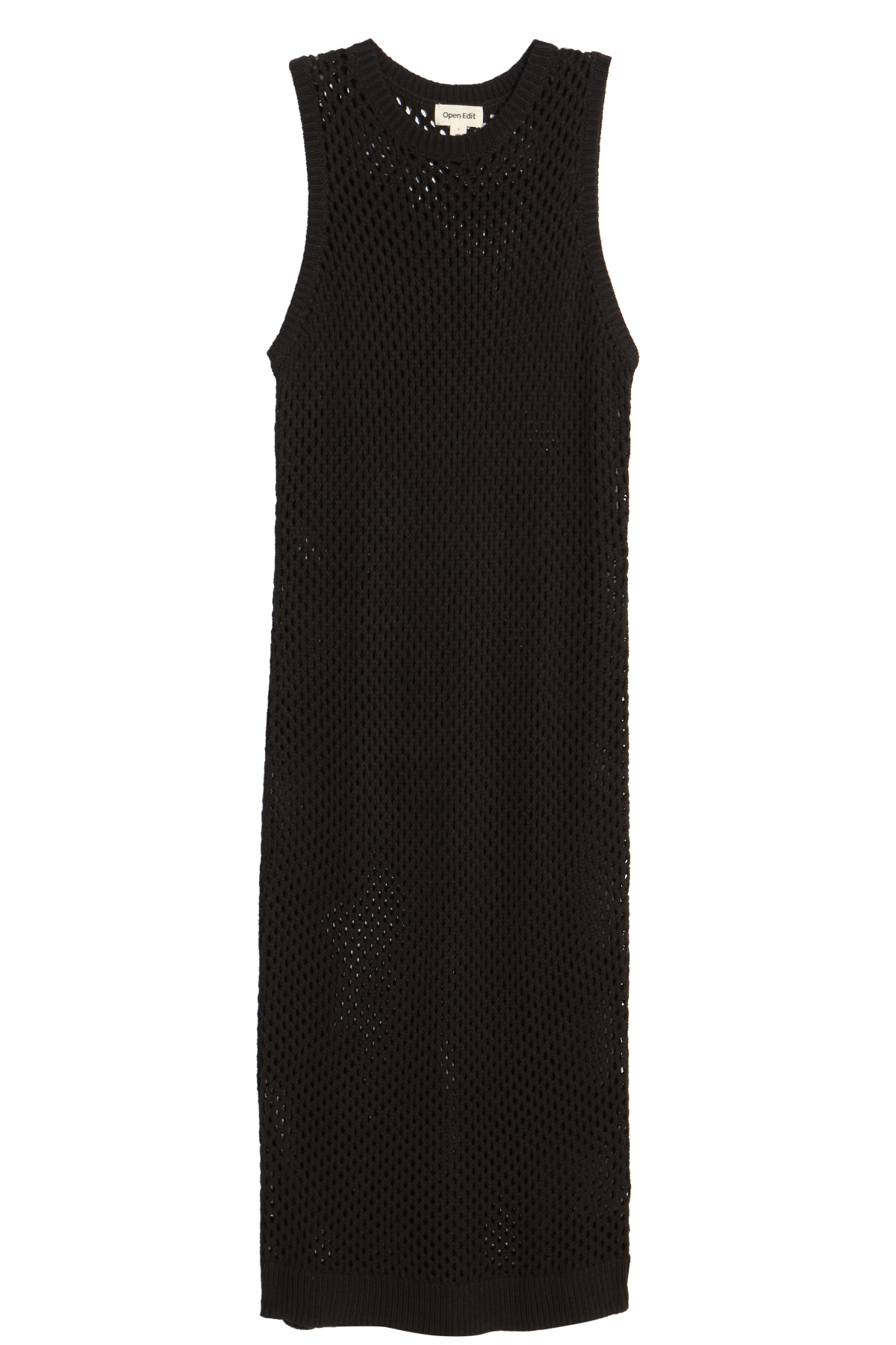 Open Edit Open Stitch Sleeveless Cotton Blend Sweater Dress
