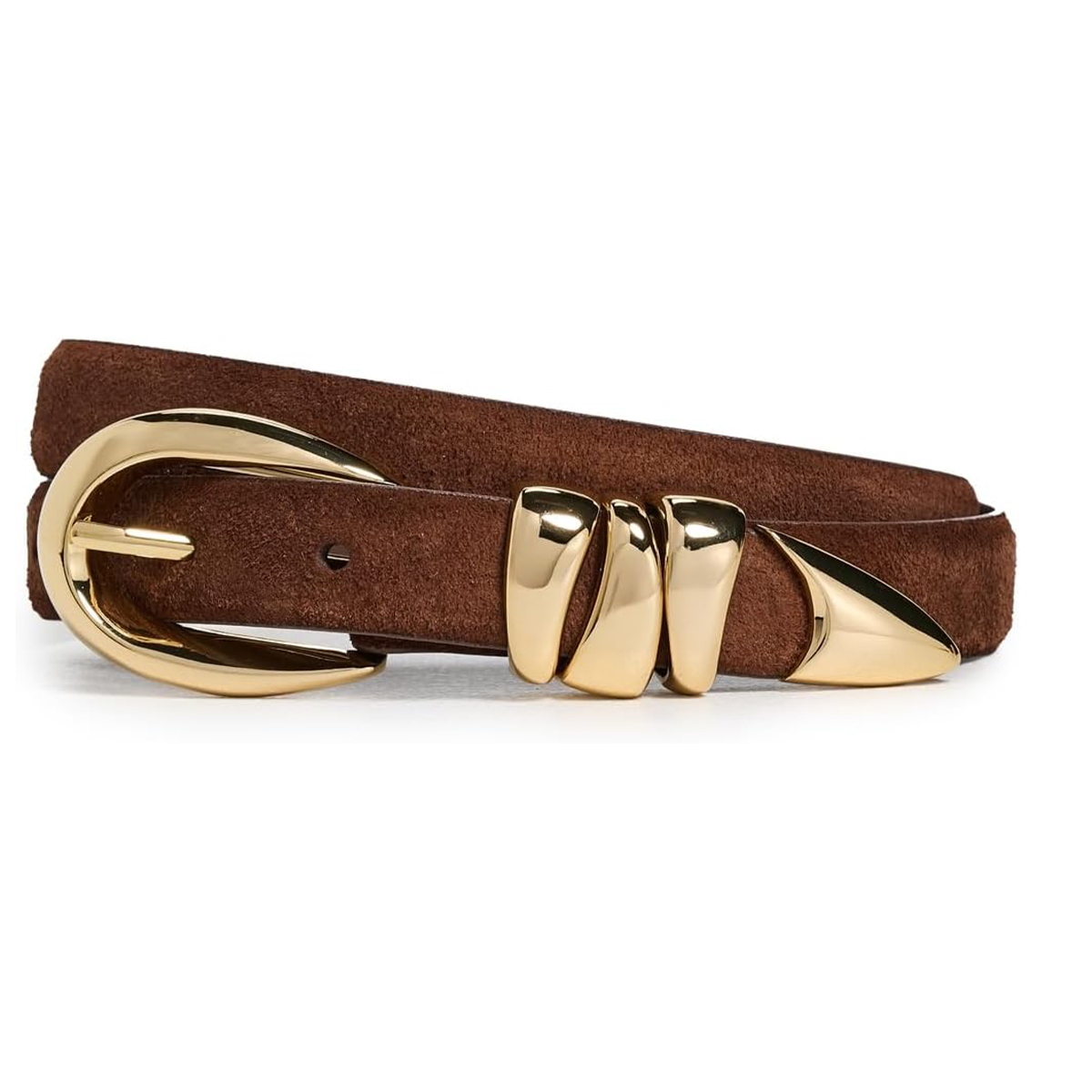 Madewell, Madewell Women&#039;s Triple Metal Keeper Suede Belt, Soft Mahogany, Brown, Medium