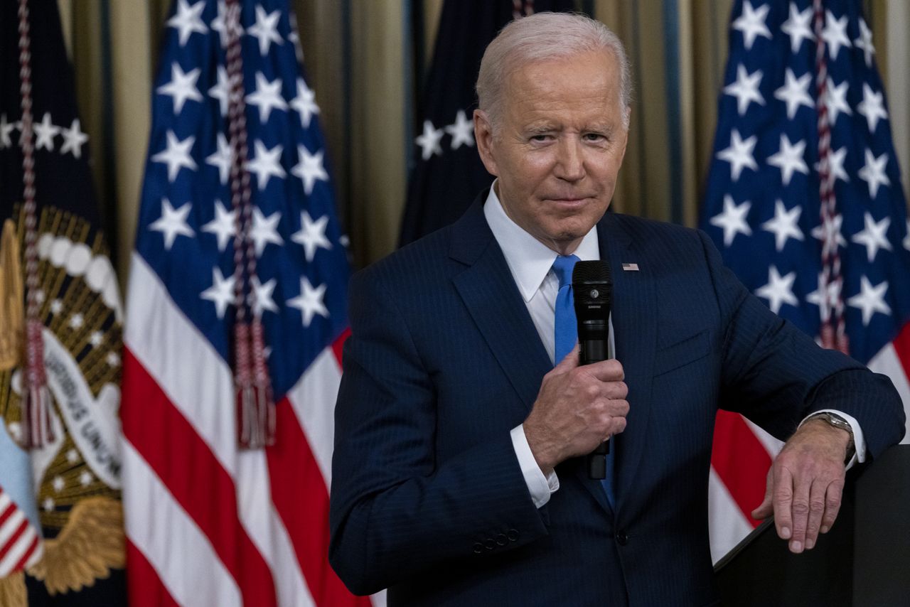 Biden speaks to reporters