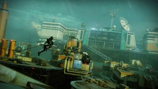 Destiny 2 Season of the Deep Guardians jumping through Titan rigs in Salvage activity