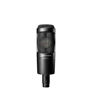 An Audio-Technica AT2020 condenser microphone