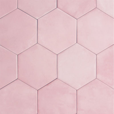 pink hexagonal wall tiles