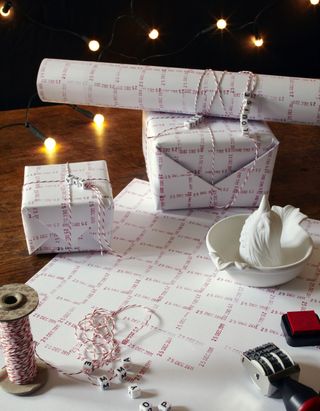 Date stamped gift wrap idea
