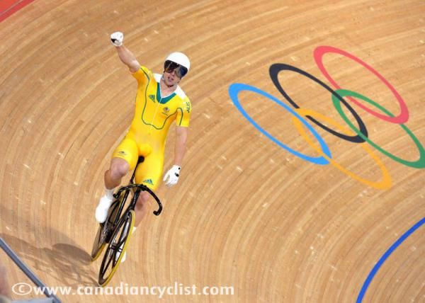 Shane Perkins (Australia) salutes the crowd after claiming the bronze medal