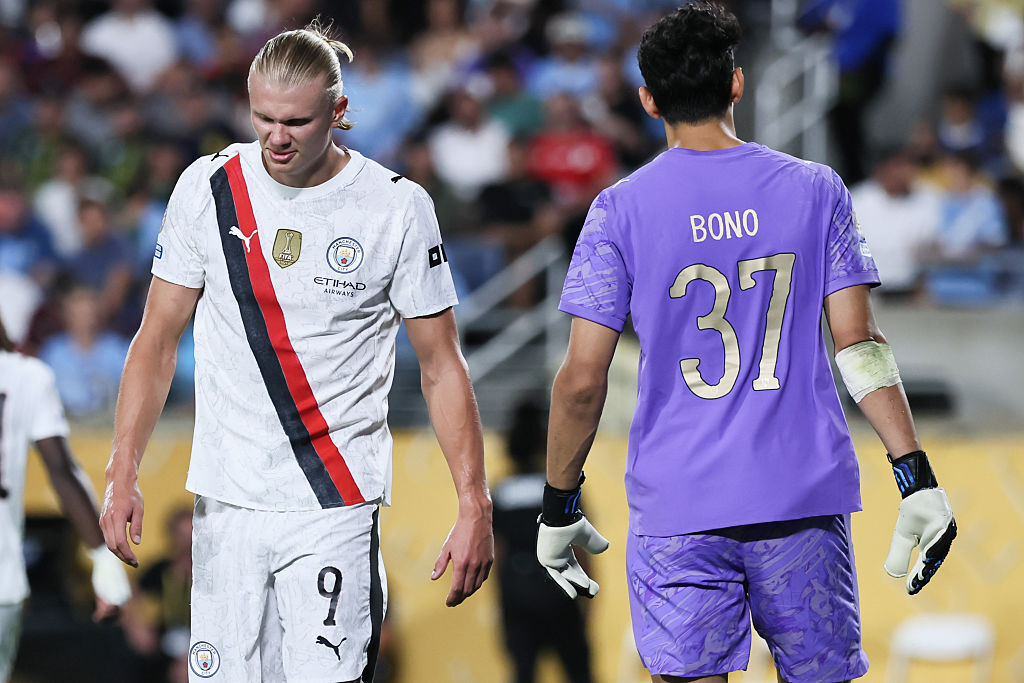 Erling Haaland and Yassine Bounou during their Club World Cup match, June 2025
