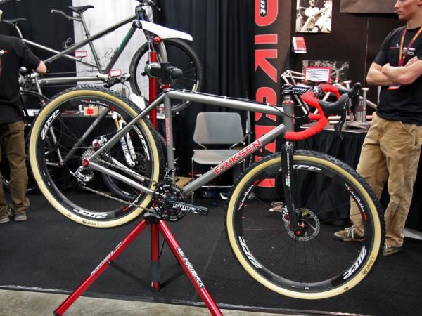 No surprises here - small builders at NAHBS have quickly jumped at the opportunity to equip their 'cross bikes with disc brakes front and rear.
