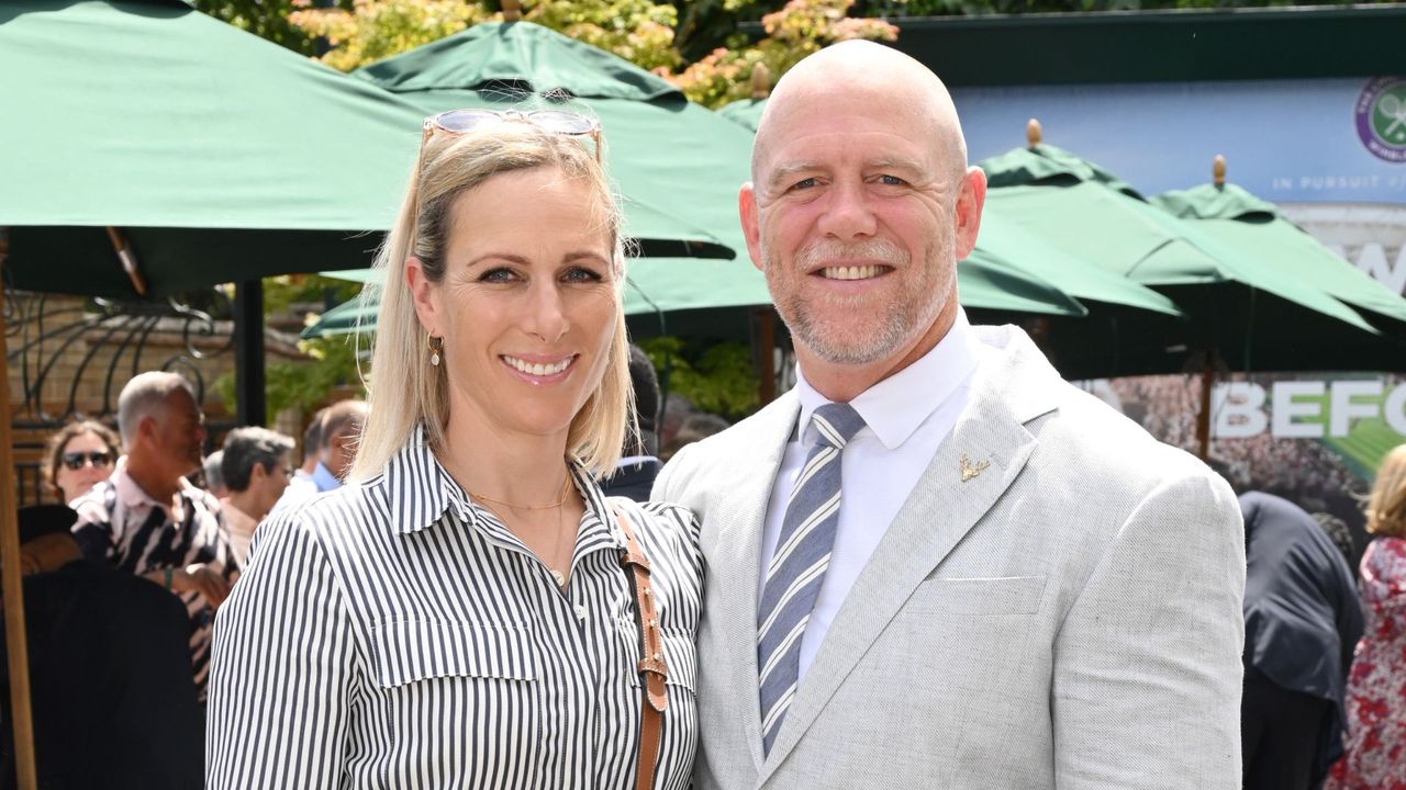 Zara and Mike Tindall attend day ten of Wimbledon on July 12, 2023 