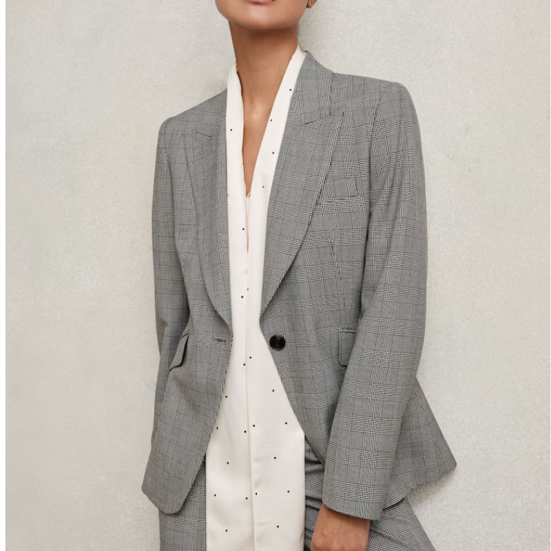 Reiss, Brooklyn Single-Breasted Check Suit Blazer