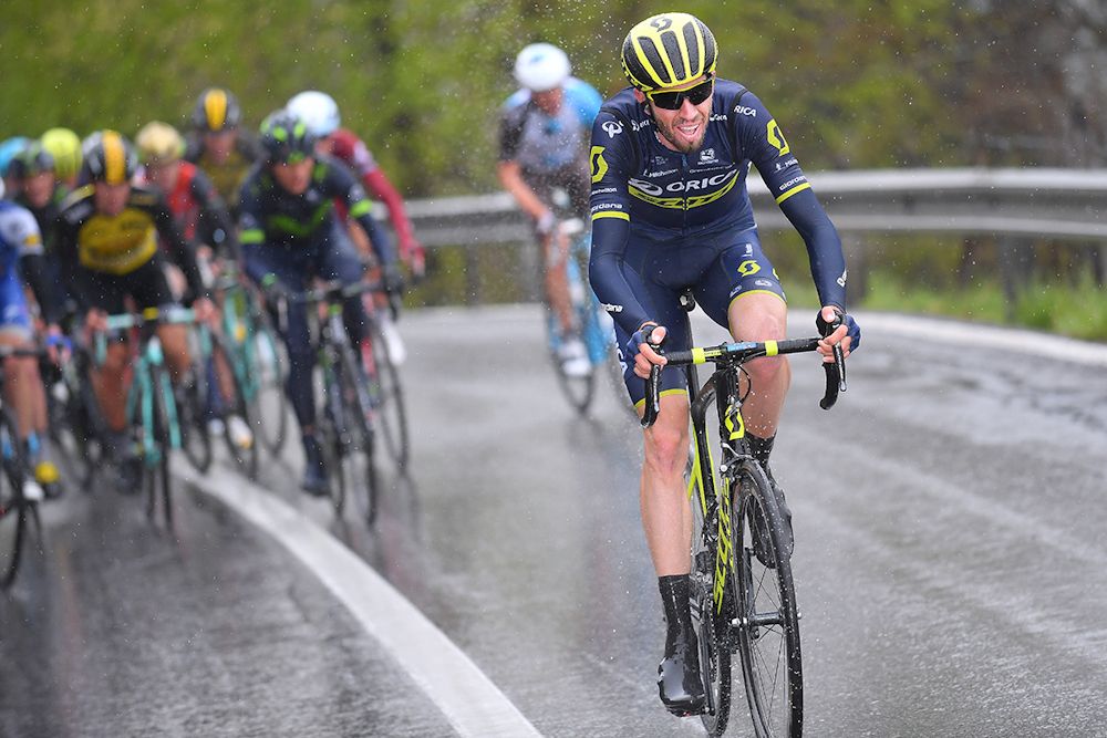 Damien Howson on the attack during stage 1 at Tour de Romandie