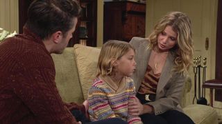 Michael Mealor, Kellen Enriquez and Allison Lanier as Kyle, Harrison and Summer on the couch in The Young and the Restless