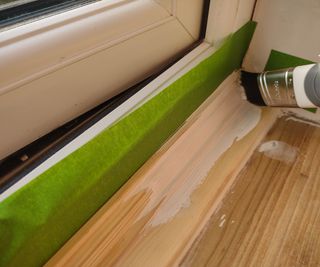painting a window sill