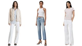 composite of three models wearing clothing from rag & bone