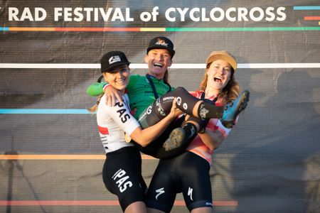 Caroline Mani celebrates winning the C1 opener at Really Rad Festival of Cyclocross 2022