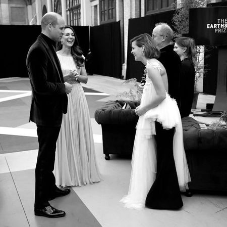 london, england october 17 in this exclusive image released on october 21, 2021, prince william, duke of cambridge and catherine, duchess of cambridge laugh with emma watson during the earthshot prize 2021 at alexandra palace on october 17, 2021 in london, england photo by chris jacksongetty images