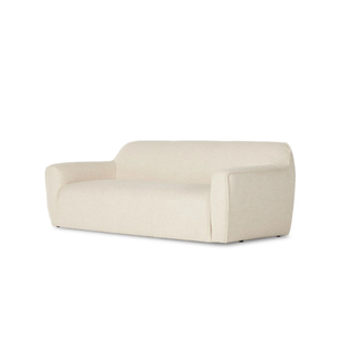 white single cushion sofa with low profile