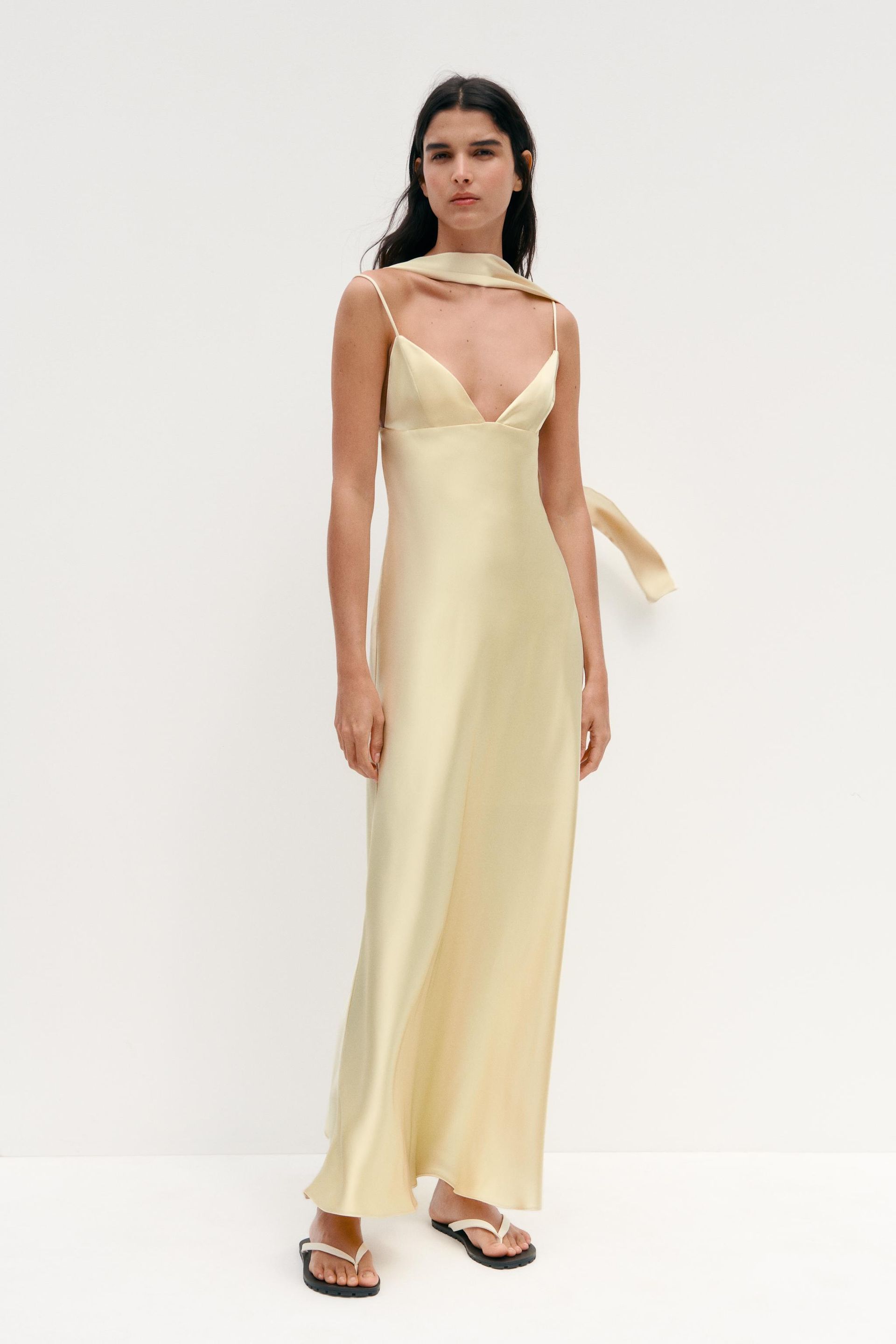 Satin Effect Foulard Dress