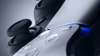 A close up of the PS5 DualSense controller