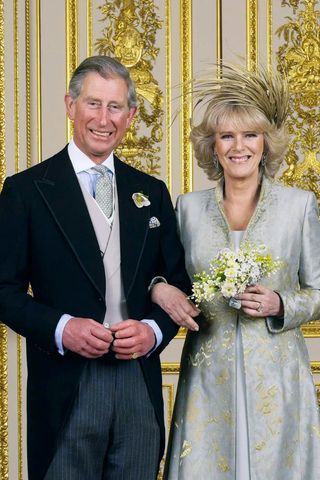 King Charles and Camilla Shand on their wedding day.