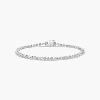 14k White Gold Three Prong Lab-Grown Diamond Tennis Bracelet (2.00 Ctw - F-G / Vs2-Si1)