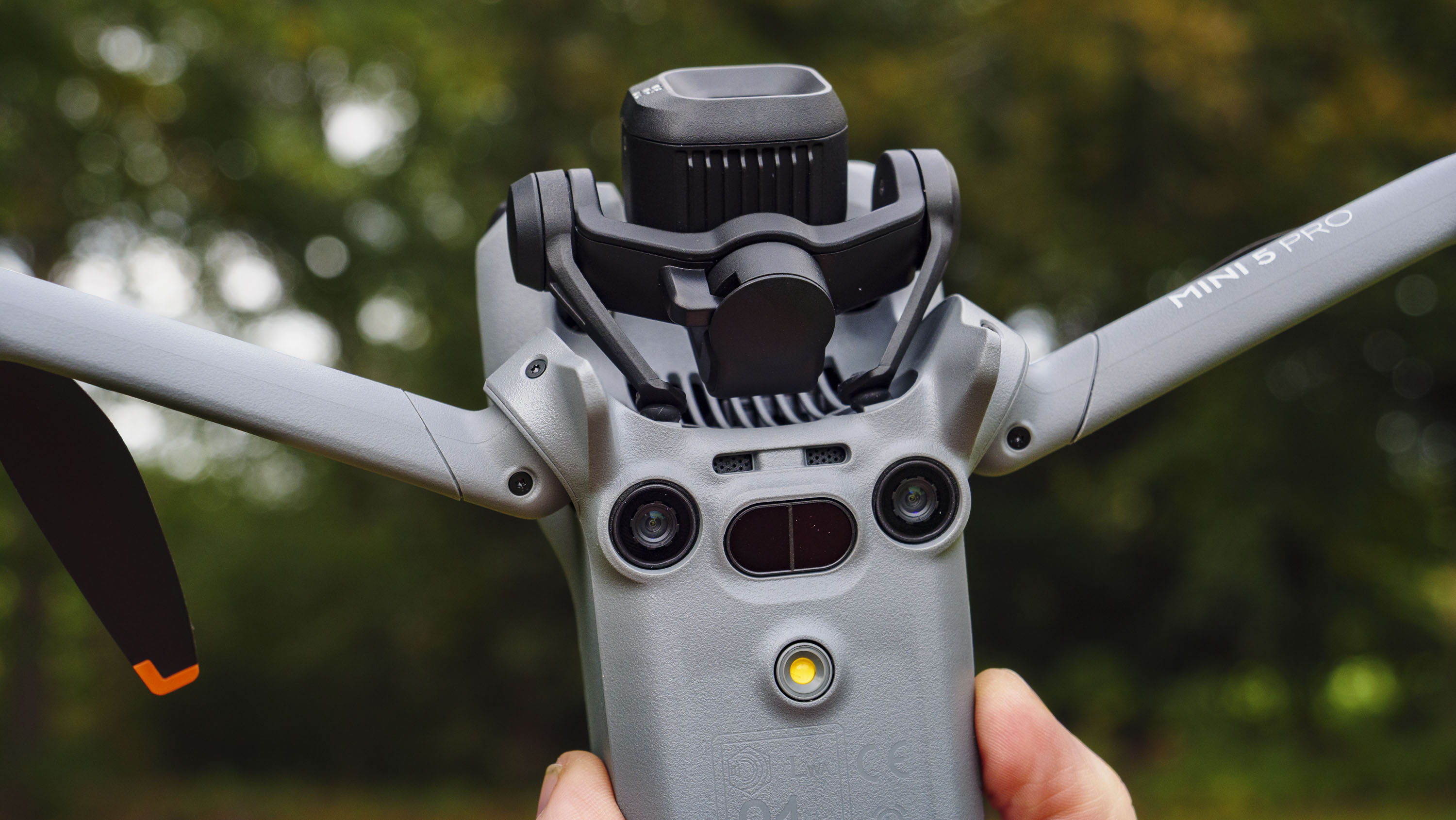 Close up of the DJI Mini 5 Pro's underside