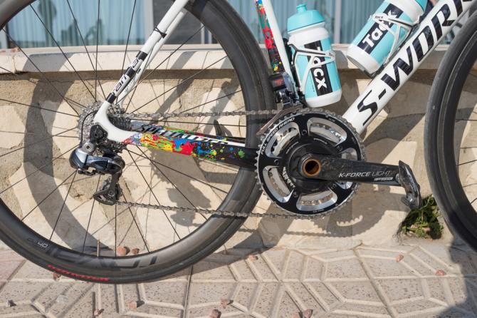 The drive-train on Michal Kwiatkowski's Tarmac