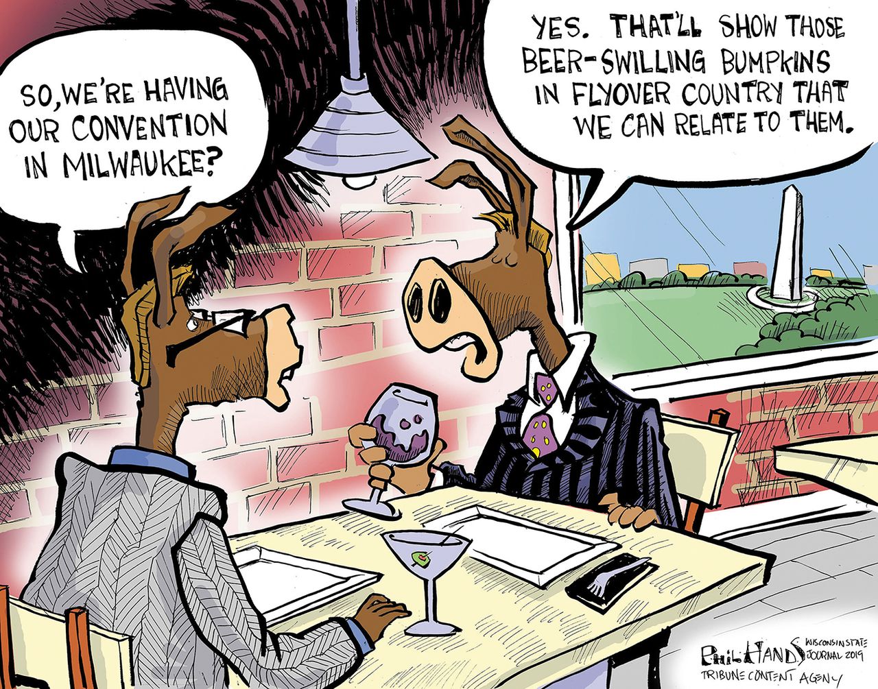 Political&amp;amp;nbsp;Cartoon&amp;amp;nbsp;U.S. Democratic National Convention Milwaukee elitism