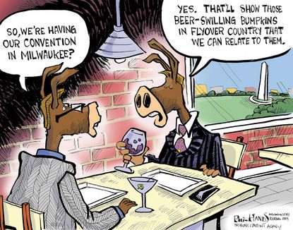 Political&nbsp;Cartoon&nbsp;U.S. Democratic National Convention Milwaukee elitism