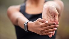 Person doing wrist exercise