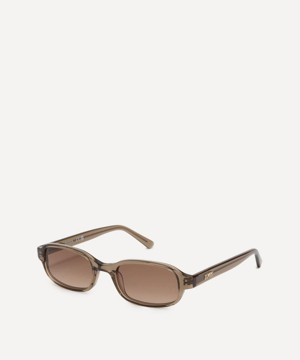 Margot Rectangle Transparent Olive Sunglasses