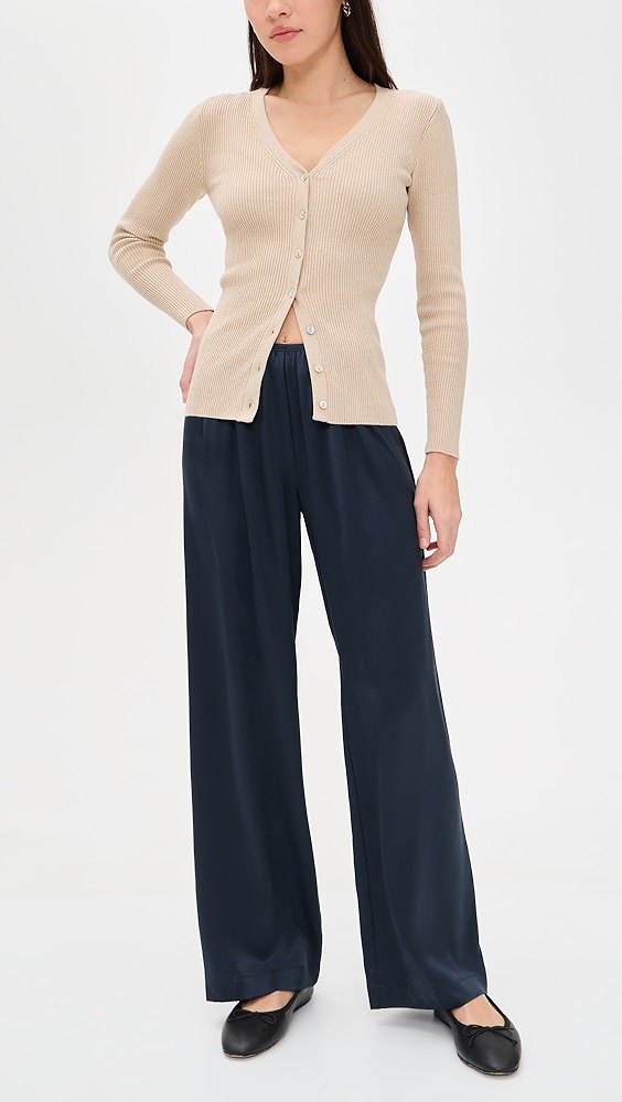Silk Pants - Navy