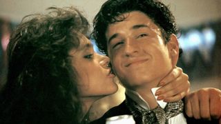 Tina Caspary kisses the cheek of Patrick Dempsey in Can't Buy Me Love