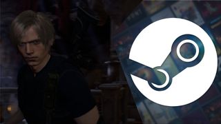 Leon S Kennedy alongside Steam logo