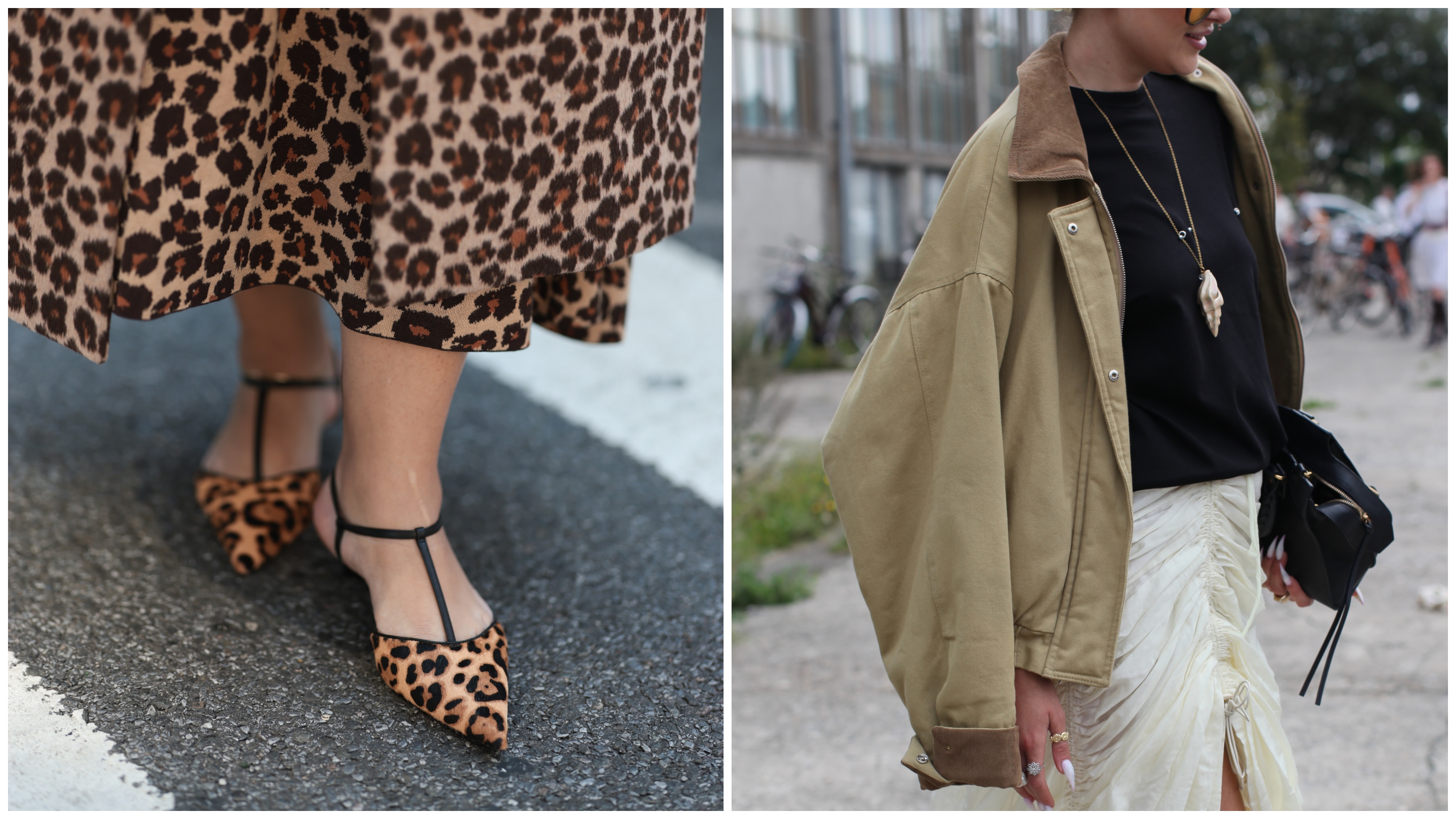 woman wearing leopard print shoes, woman wearing a barn jacket