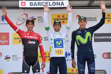 The final podium at the 2017 Volta a Catalunya
