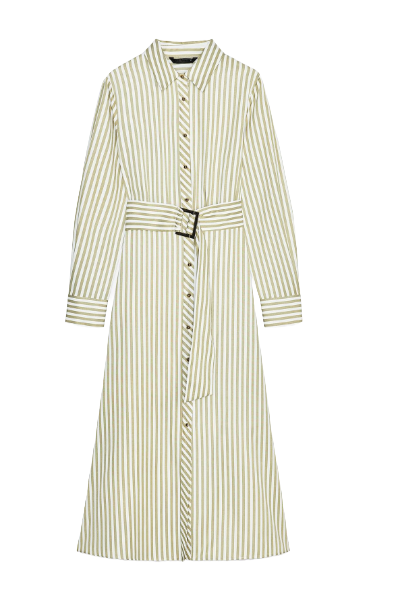 ZARA, Belted Striped Midi Dress