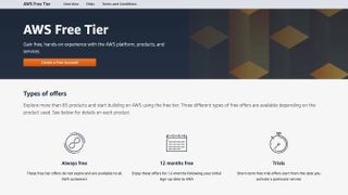 Amazon Web Services' free service webpage