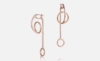 ‘Orbit’ earrings in rose gold plated brass