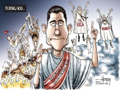 Political Cartoon U.S Ryan GOP health care Obamacare wealthy