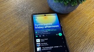 Spotify Daylist on display on Google Pixel 6a 