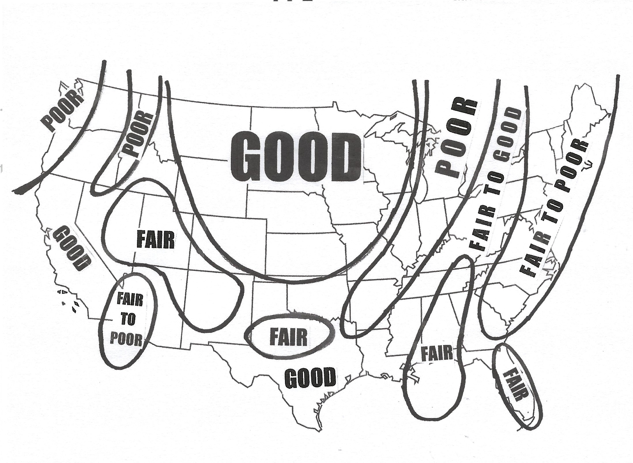 Weather forecast map for the United States Super Flower Blood Moon Lunar Eclipse of May 15, 2022.