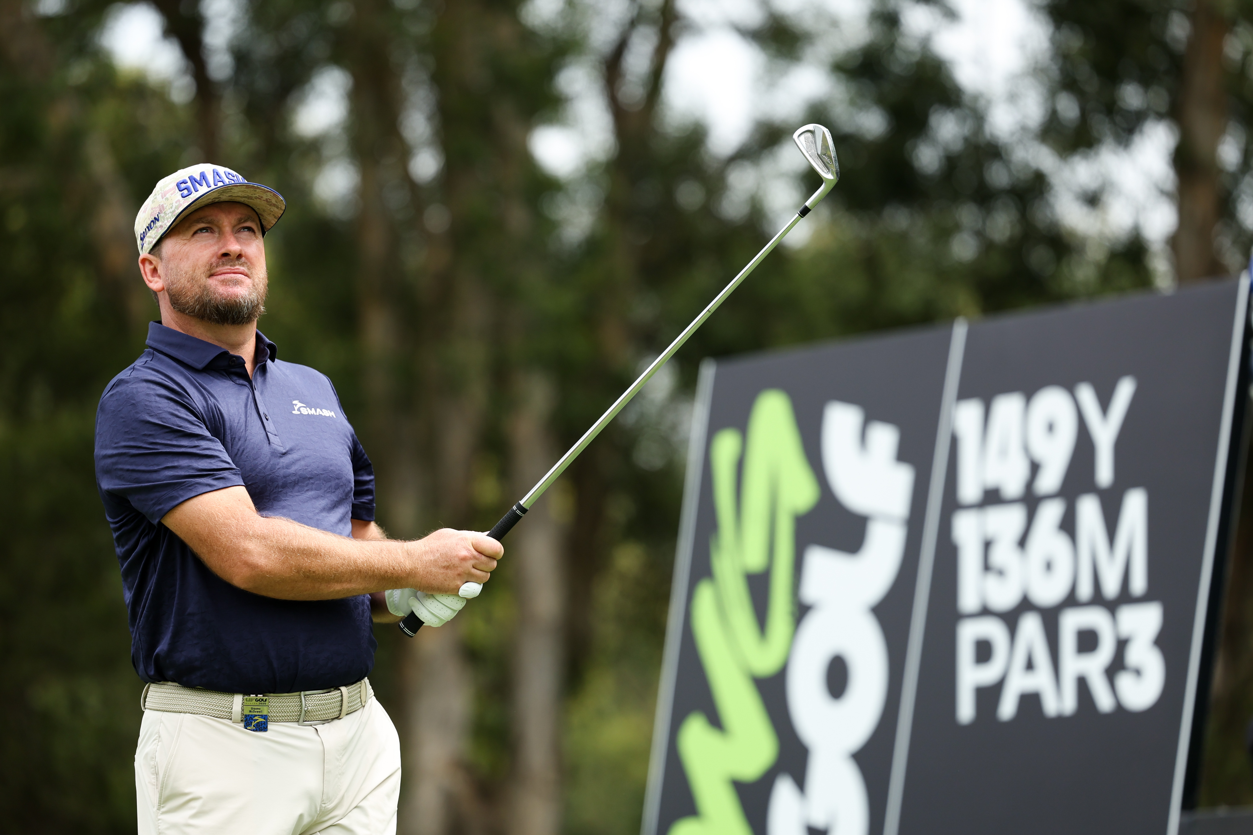 Graeme McDowell watches a golf shot