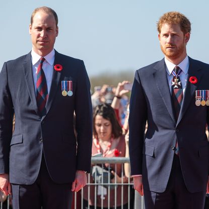 vimy, france april 09 l r prince william, duke of cambridge and prince harry arrive at the canadian national vimy memorial on april 9, 2017 in vimy, france the prince of wales, the duke of cambridge and prince harry along with canadian prime minister justin trudeau and french president francois hollande attend the centenary commemorative service at the canadian national vimy memorial the battle of vimy ridge was fought during ww1 as part of the initial phase of the battle of arras although british led it was mostly fought by the canadian corps photo by jack taylorgetty images